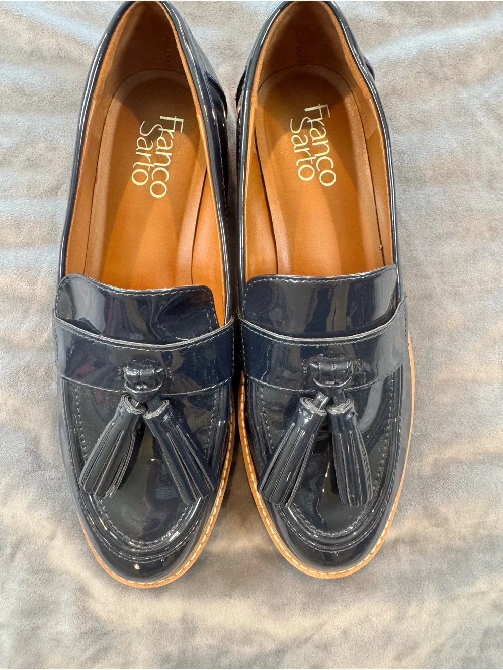 Franco Sarto Carolyn Tassel Lug Loafer Inky Navy Size 6.5